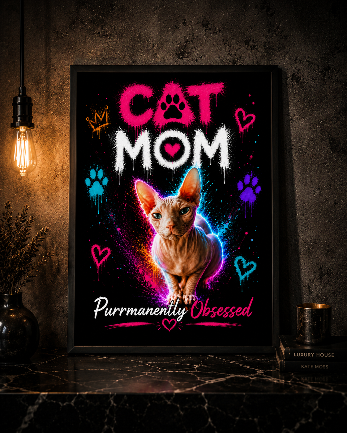 Cat Mom Framed Wall Art