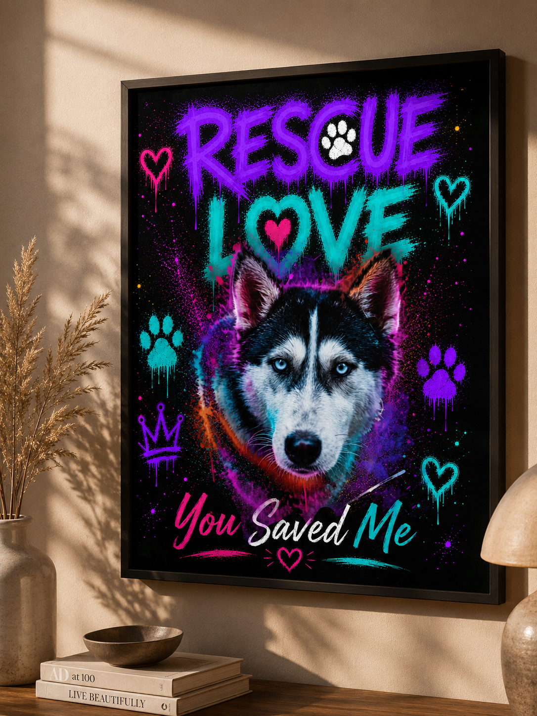 Rescue Love Framed Wall Art