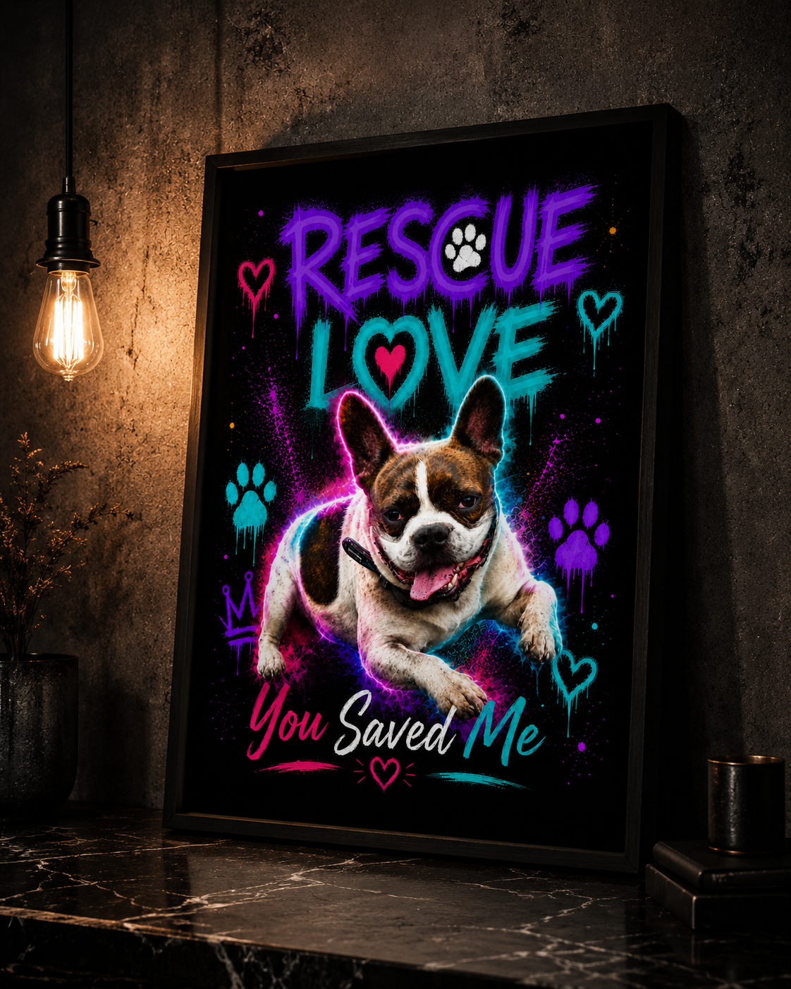 Rescue Love Framed Wall Art