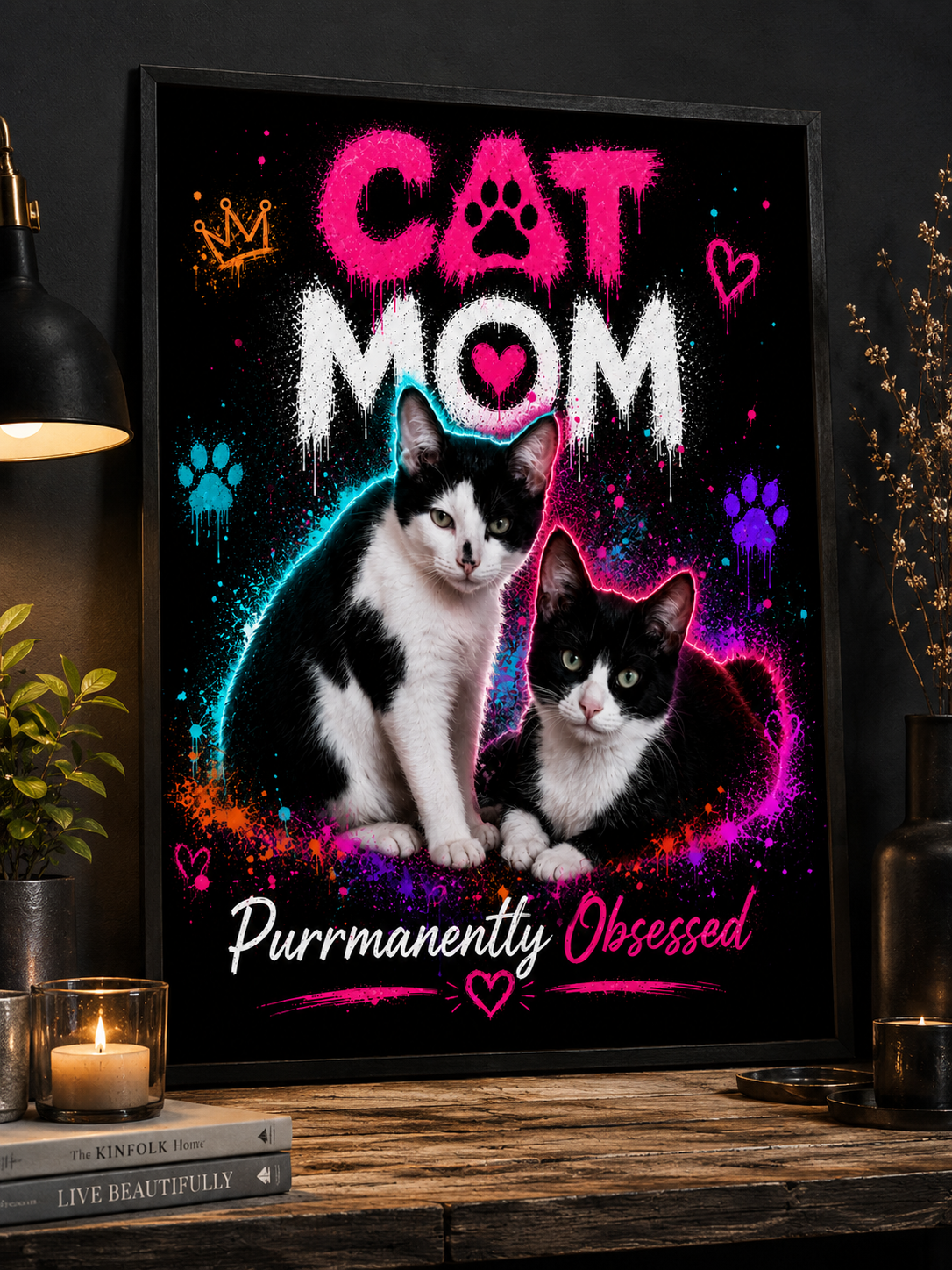Cat Mom Framed Wall Art