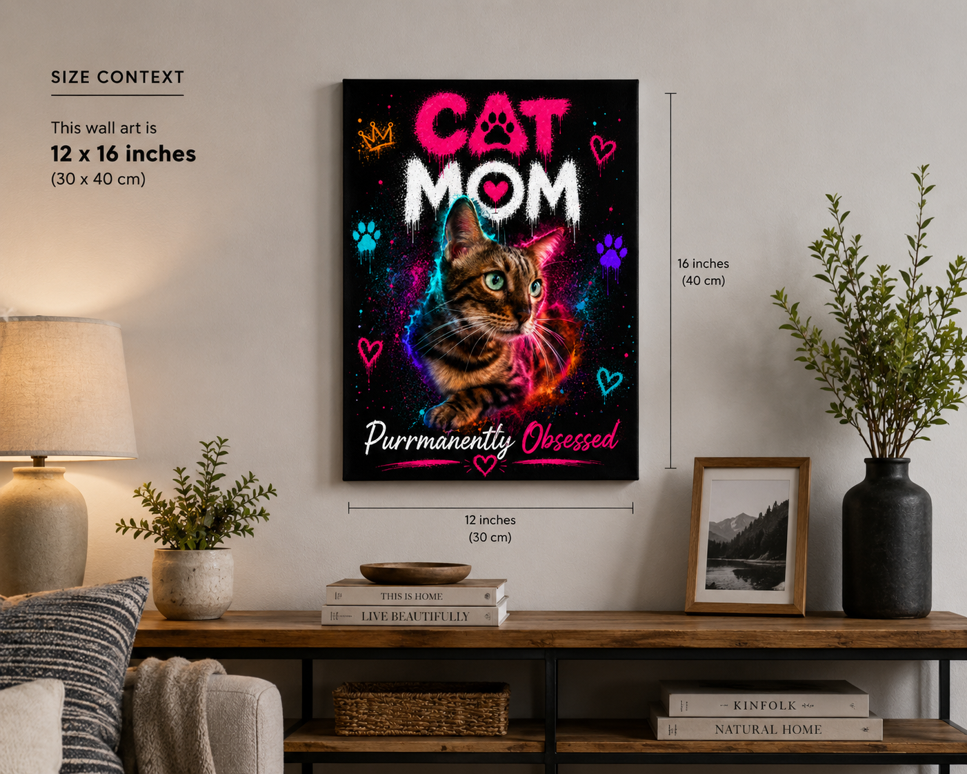 Cat Mom Framed Wall Art