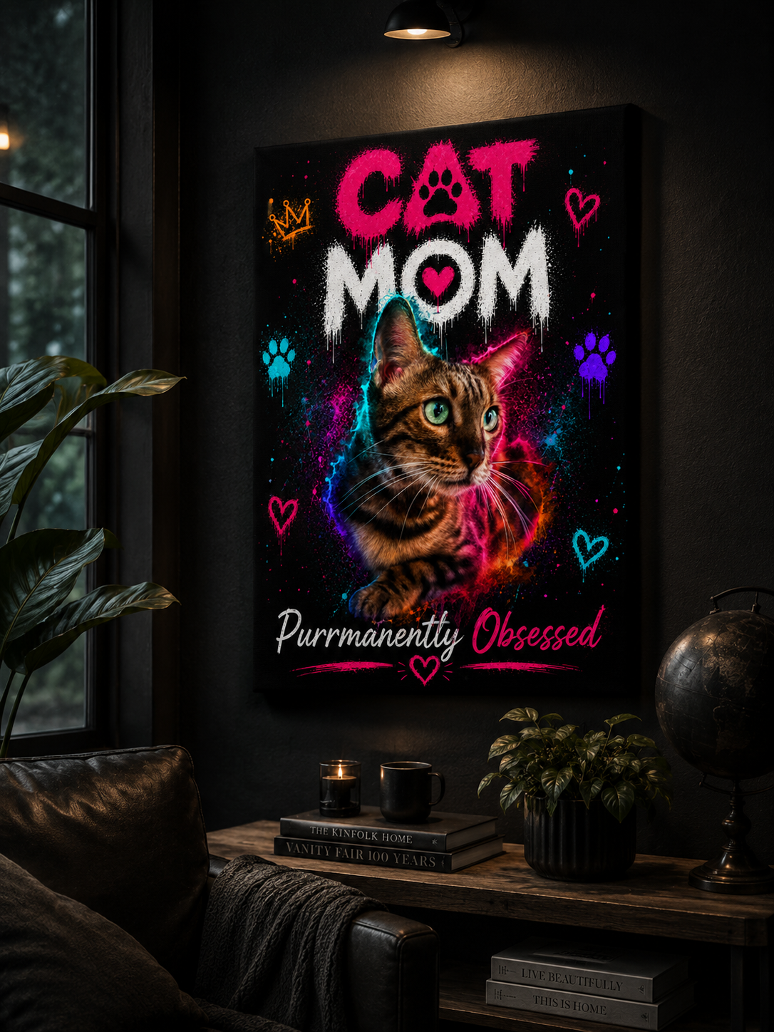 Cat Mom Framed Wall Art